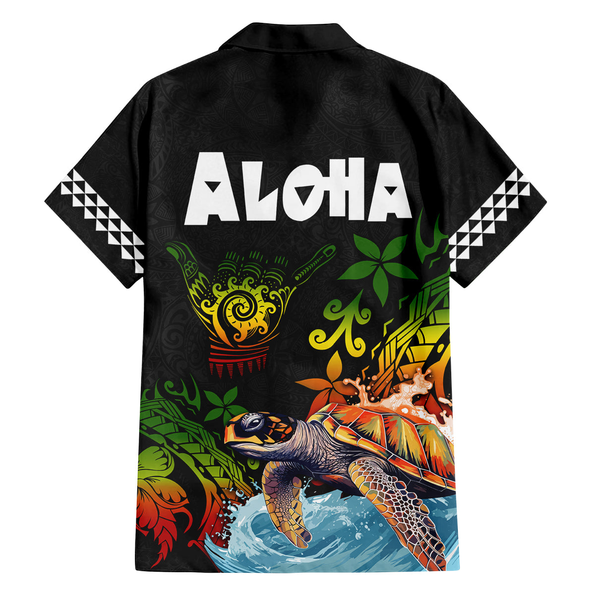 Hawaii Lei Day Family Matching Tank Maxi Dress and Hawaiian Shirt Hibiscus Wreath and Polynesian Pattern LT03 - Polynesian Pride