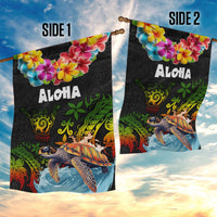 Hawaii Lei Day Garden Flag Hibiscus Wreath and Polynesian Pattern LT03 - Polynesian Pride