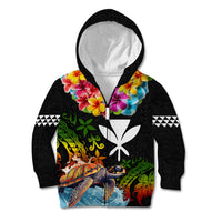 Hawaii Lei Day Kid Hoodie Hibiscus Wreath and Polynesian Pattern
