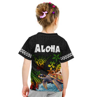 Hawaii Lei Day Kid T Shirt Hibiscus Wreath and Polynesian Pattern