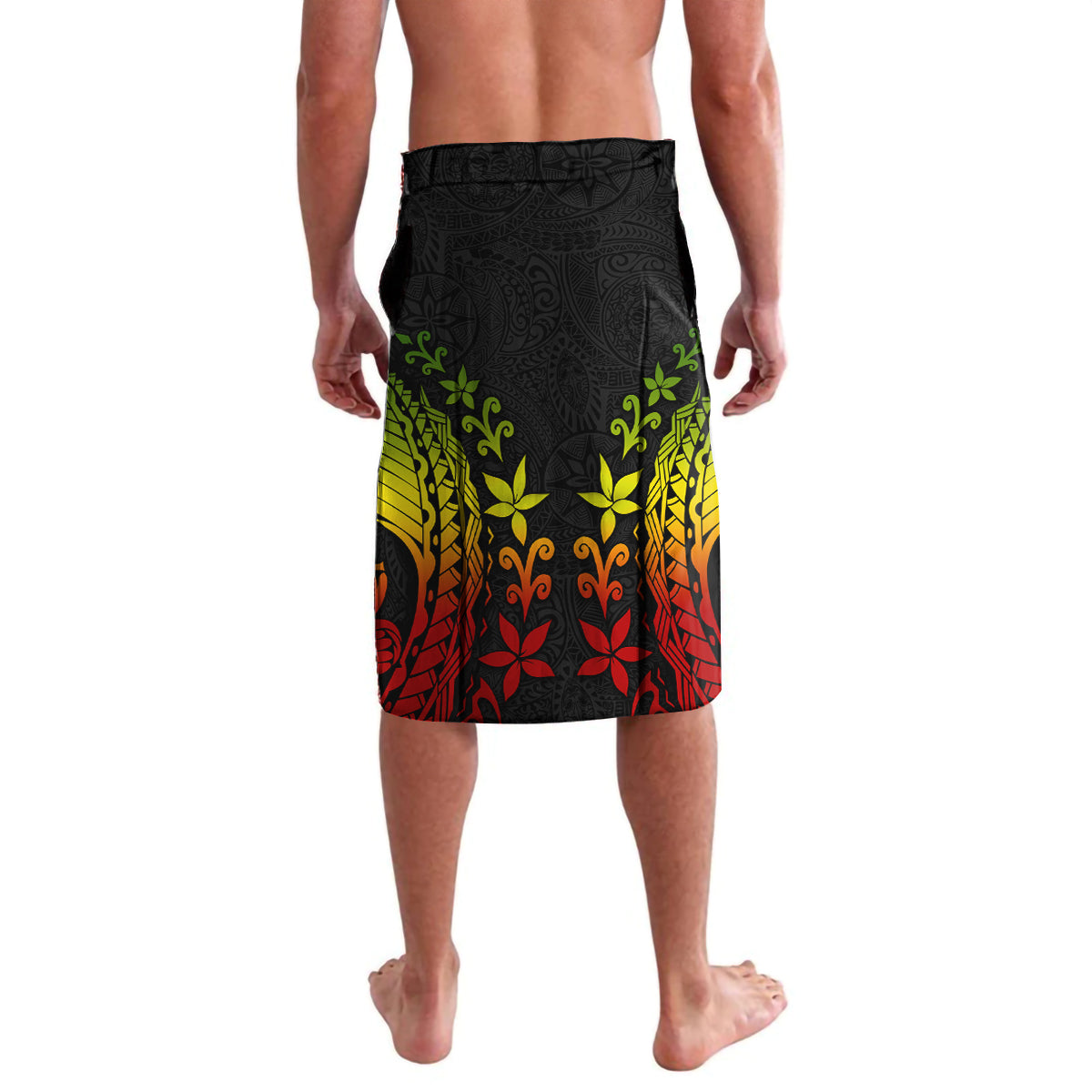 Hawaii Lei Day Lavalava Hibiscus Wreath and Polynesian Pattern LT03 - Polynesian Pride