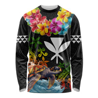 Hawaii Lei Day Long Sleeve Shirt Hibiscus Wreath and Polynesian Pattern