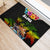 Hawaii Lei Day Rubber Doormat Hibiscus Wreath and Polynesian Pattern
