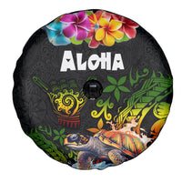 Hawaii Lei Day Spare Tire Cover Hibiscus Wreath and Polynesian Pattern LT03 - Polynesian Pride