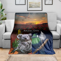 Australia and New Zealand ANZAC Day Blanket Tui Bird and Koala mix Maori and Aboriginal Pattern LT03 - Polynesian Pride