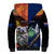 Australia and New Zealand ANZAC Day Sherpa Hoodie Tui Bird and Koala mix Maori and Aboriginal Pattern