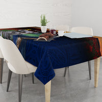 Australia and New Zealand ANZAC Day Tablecloth Tui Bird and Koala mix Maori and Aboriginal Pattern LT03 - Polynesian Pride