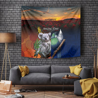 Australia and New Zealand ANZAC Day Tapestry Tui Bird and Koala mix Maori and Aboriginal Pattern LT03 - Polynesian Pride