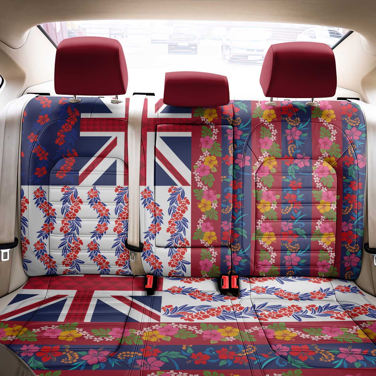Hawaiian Lei Back Car Seat Cover National Flag Striped Style