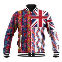 Hawaiian Lei Baseball Jacket National Flag Striped Style LT03 Unisex Red - Polynesian Pride