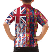 Hawaiian Lei Family Matching Long Sleeve Bodycon Dress and Hawaiian Shirt National Flag Striped Style