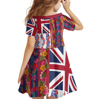 Hawaiian Lei Family Matching Long Sleeve Bodycon Dress and Hawaiian Shirt National Flag Striped Style