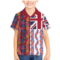 Hawaiian Lei Family Matching Mermaid Dress and Hawaiian Shirt National Flag Striped Style
