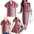 Hawaiian Lei Family Matching Off The Shoulder Long Sleeve Dress and Hawaiian Shirt National Flag Striped Style