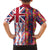 Hawaiian Lei Family Matching Off Shoulder Maxi Dress and Hawaiian Shirt National Flag Striped Style