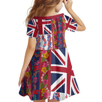 Hawaiian Lei Family Matching Off Shoulder Maxi Dress and Hawaiian Shirt National Flag Striped Style