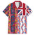 Hawaiian Lei Family Matching Off Shoulder Maxi Dress and Hawaiian Shirt National Flag Striped Style
