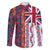 Hawaiian Lei Family Matching Off Shoulder Maxi Dress and Hawaiian Shirt National Flag Striped Style