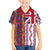 Hawaiian Lei Family Matching Off Shoulder Maxi Dress and Hawaiian Shirt National Flag Striped Style