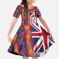 Hawaiian Lei Family Matching Summer Maxi Dress and Hawaiian Shirt National Flag Striped Style