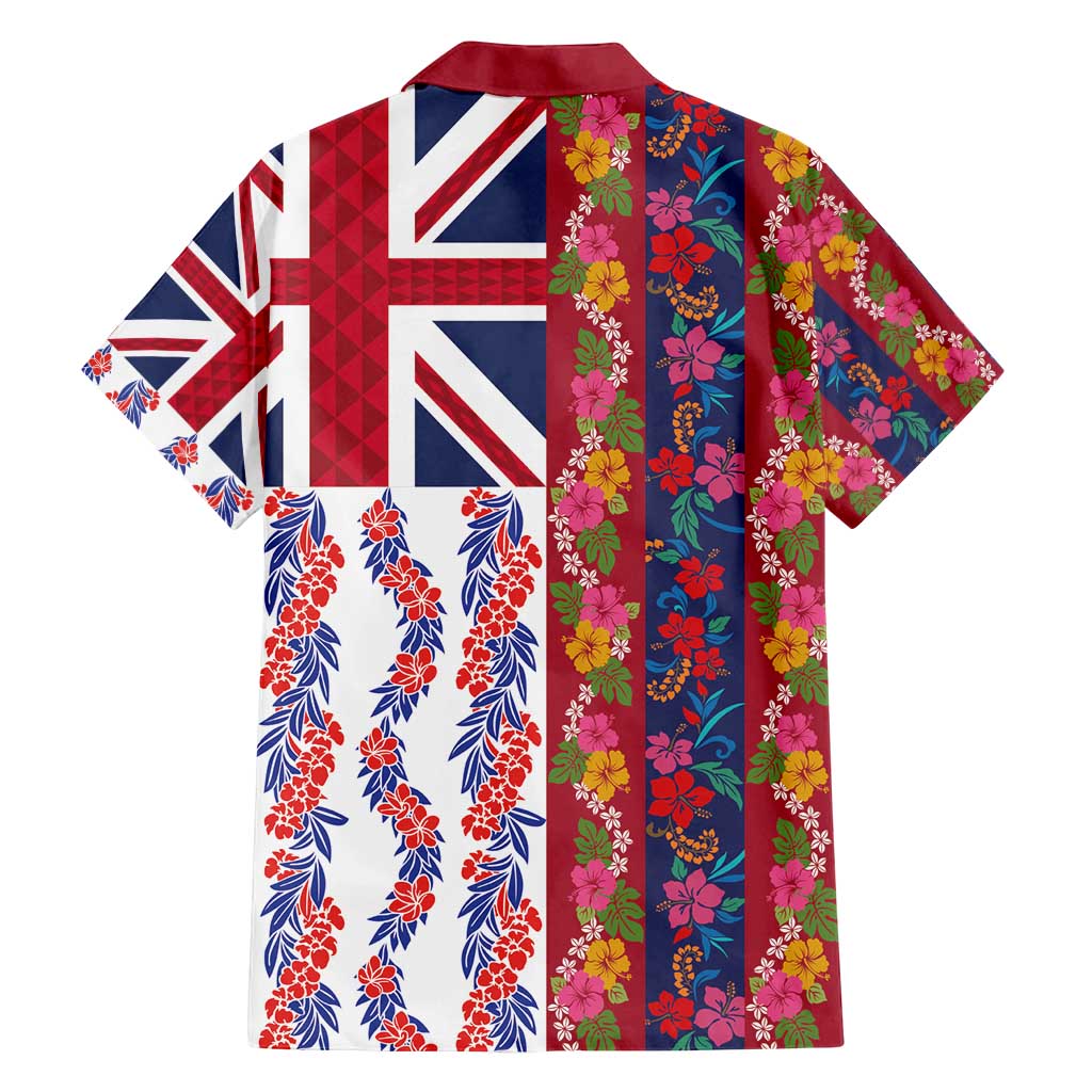 Hawaiian Lei Family Matching Summer Maxi Dress and Hawaiian Shirt National Flag Striped Style