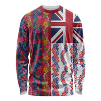 Hawaiian Lei Long Sleeve Shirt National Flag Striped Style LT03 Unisex Red - Polynesian Pride
