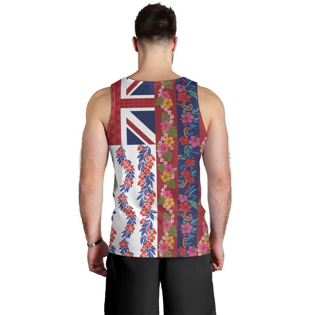 Hawaiian Lei Men Tank Top National Flag Striped Style LT03 - Polynesian Pride