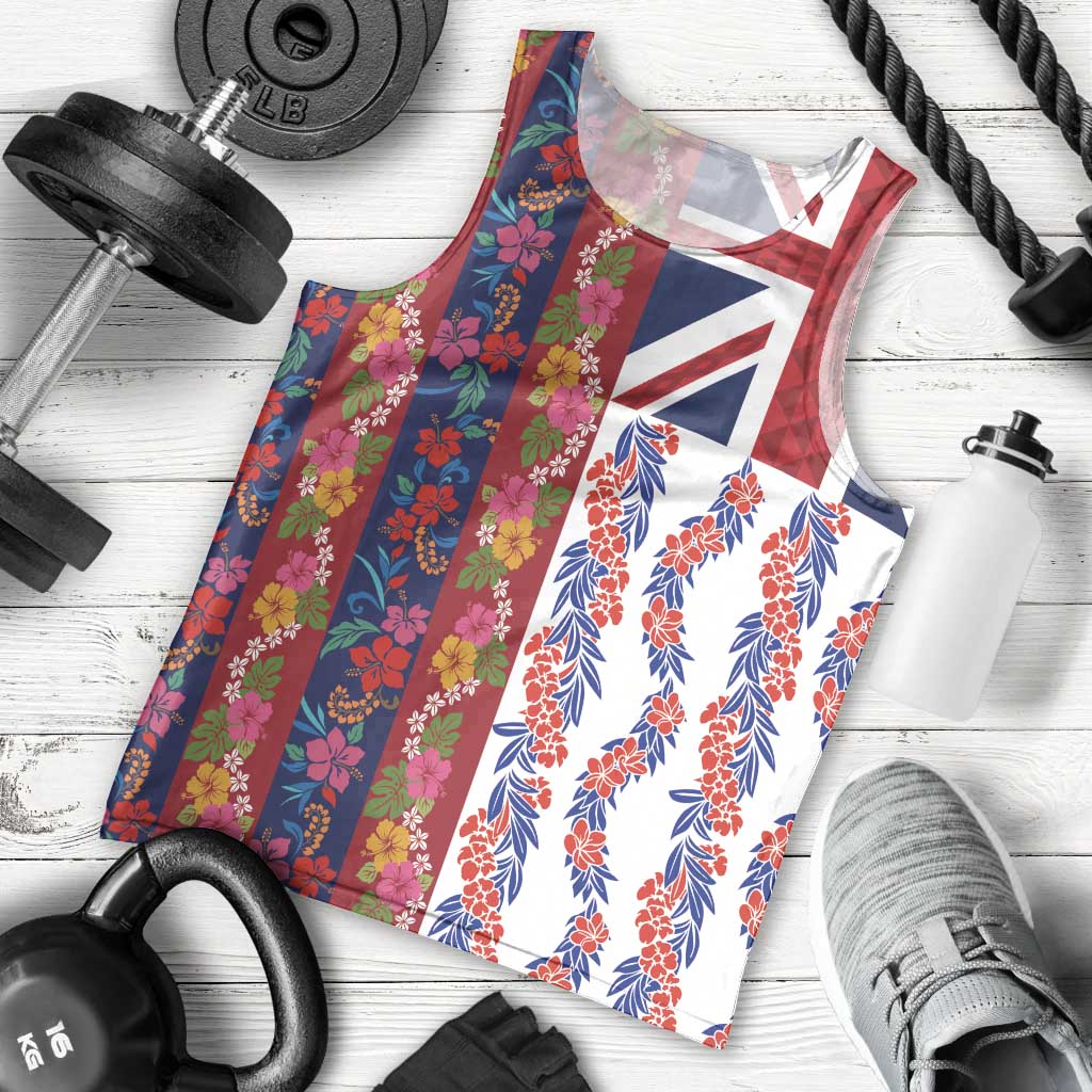Hawaiian Lei Men Tank Top National Flag Striped Style LT03 - Polynesian Pride