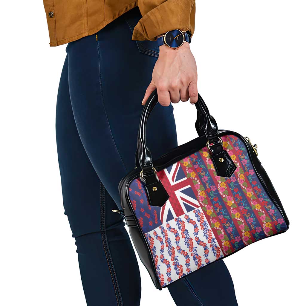 Hawaiian Lei Shoulder Handbag National Flag Striped Style