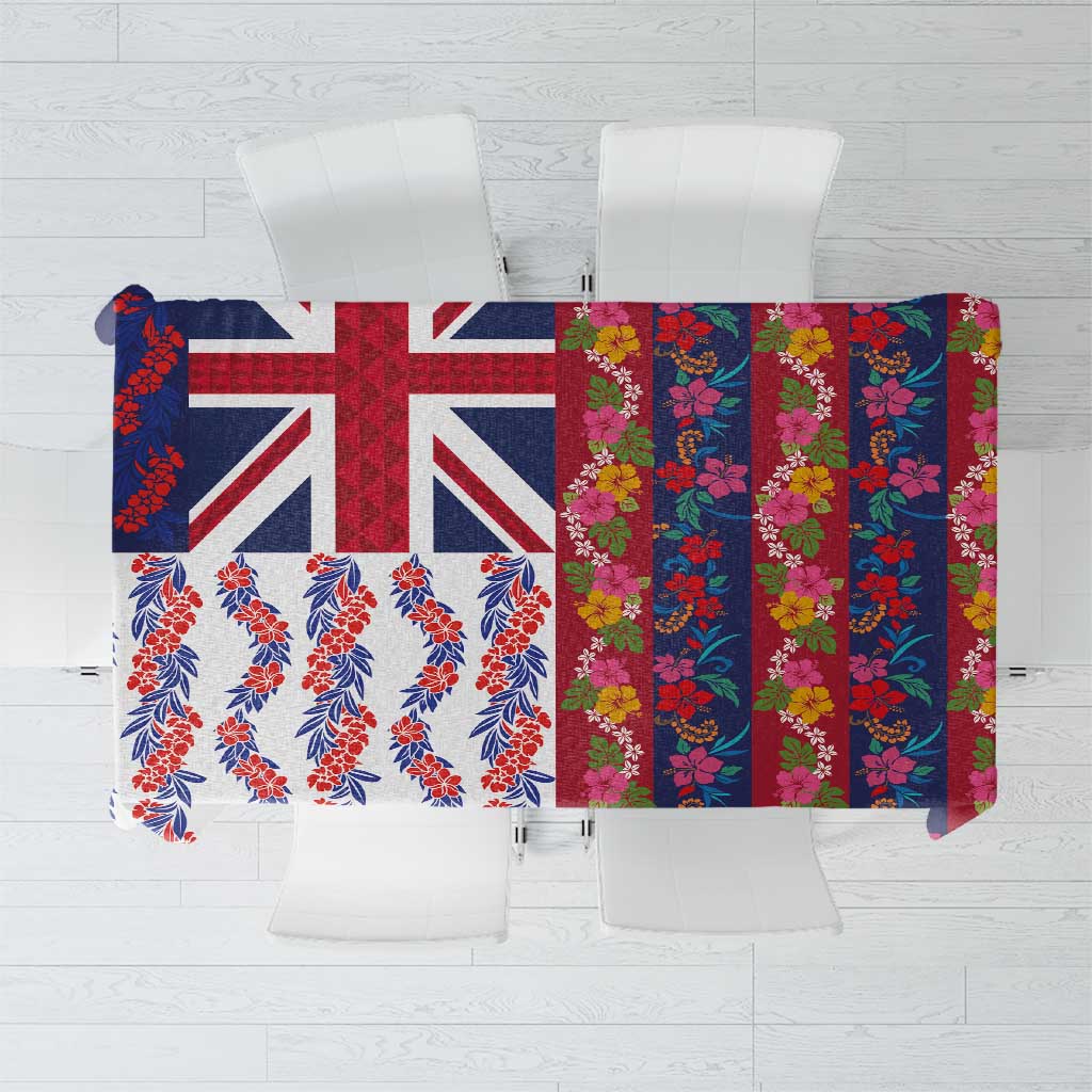 Hawaiian Lei Tablecloth National Flag Striped Style LT03 Red - Polynesian Pride