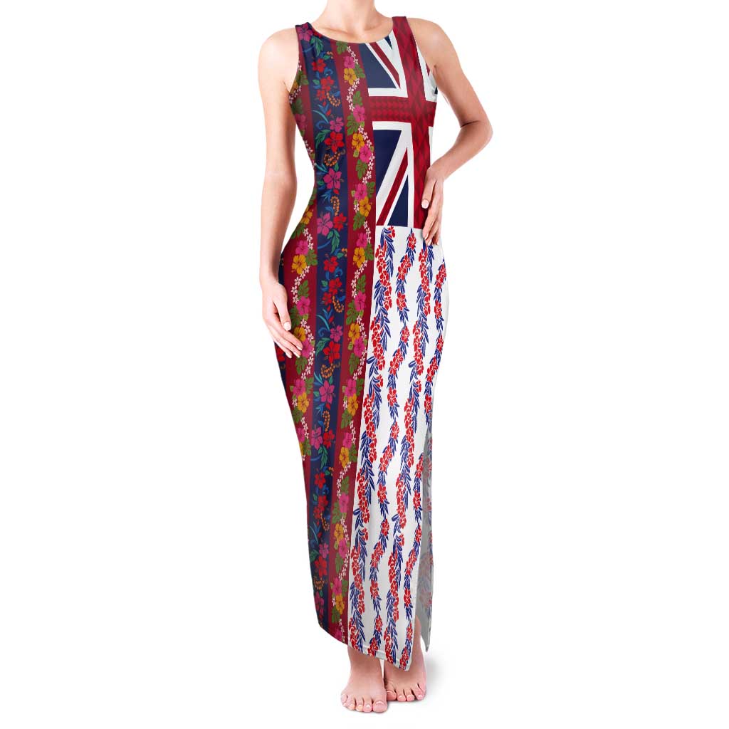 Hawaiian Lei Tank Maxi Dress National Flag Striped Style