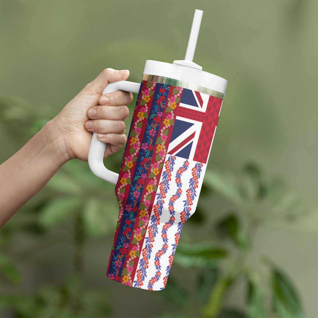 Hawaiian Lei Tumbler With Handle National Flag Striped Style LT03 - Polynesian Pride