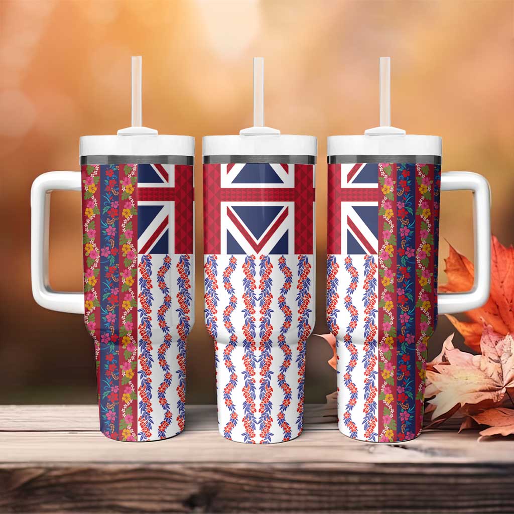 Hawaiian Lei Tumbler With Handle National Flag Striped Style LT03 - Polynesian Pride