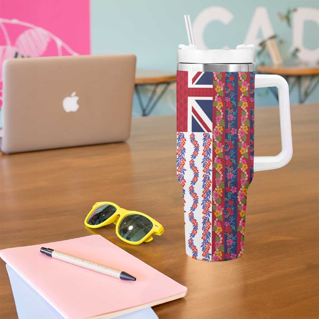 Hawaiian Lei Tumbler With Handle National Flag Striped Style LT03 - Polynesian Pride