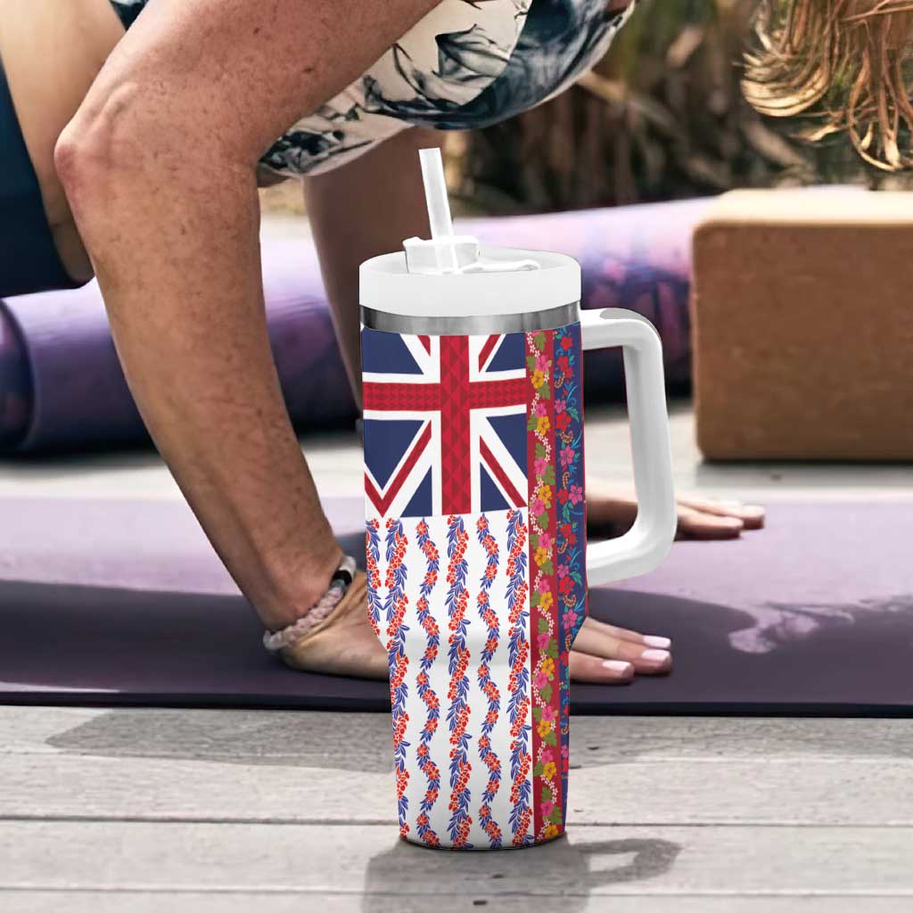 Hawaiian Lei Tumbler With Handle National Flag Striped Style LT03 - Polynesian Pride