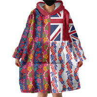 Hawaiian Lei Wearable Blanket Hoodie National Flag Striped Style LT03 - Polynesian Pride