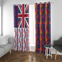 Hawaiian Lei Window Curtain National Flag Striped Style LT03 With Grommets Red - Polynesian Pride