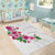 Hawaiian Hibiscus and Art Polynesian Tattoo Area Rug White Color