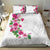 Hawaiian Hibiscus and Art Polynesian Tattoo Bedding Set White Color