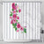 Hawaiian Hibiscus and Art Polynesian Tattoo Shower Curtain White Color