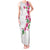 Hawaiian Hibiscus and Art Polynesian Tattoo Tank Maxi Dress White Color