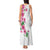 Hawaiian Hibiscus and Art Polynesian Tattoo Tank Maxi Dress White Color