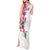 Hawaiian Hibiscus and Art Polynesian Tattoo Tank Maxi Dress White Color