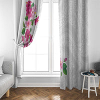 Hawaiian Hibiscus and Art Polynesian Tattoo Window Curtain White Color LT03 - Polynesian Pride
