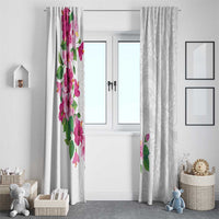 Hawaiian Hibiscus and Art Polynesian Tattoo Window Curtain White Color LT03 - Polynesian Pride