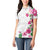 Hawaiian Hibiscus and Art Polynesian Tattoo Women Polo Shirt White Color