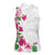 Hawaiian Hibiscus and Art Polynesian Tattoo Women Sleeveless Polo Shirt White Color
