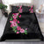 Hawaiian Hibiscus and Art Polynesian Tattoo Bedding Set Black Color