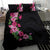 Hawaiian Hibiscus and Art Polynesian Tattoo Bedding Set Black Color