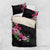 Hawaiian Hibiscus and Art Polynesian Tattoo Bedding Set Black Color